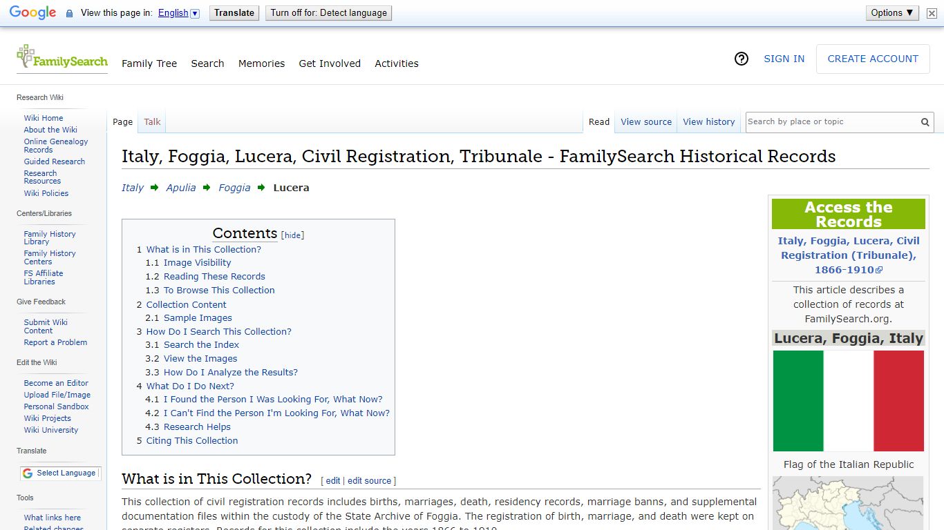 Italy, Foggia, Lucera, Civil Registration, Tribunale ...