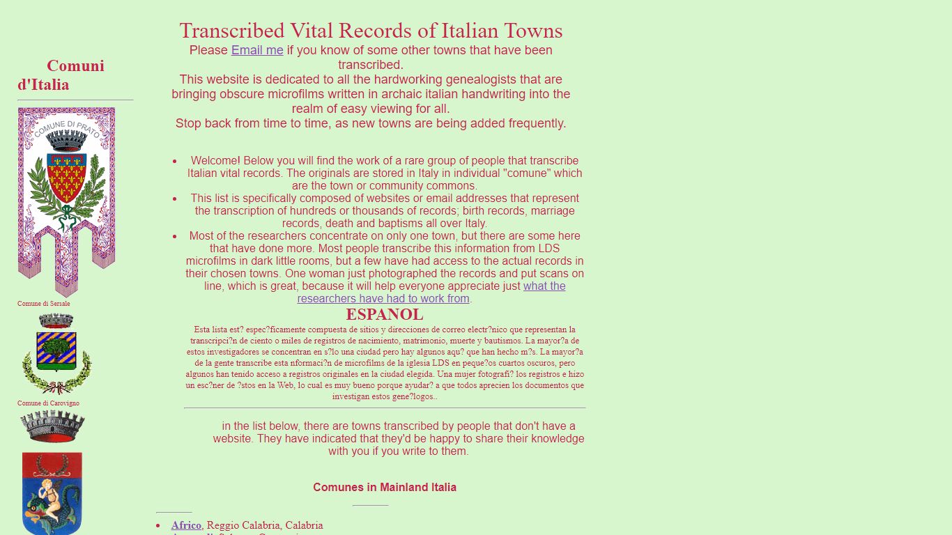 Civil Records of Selected Italian Comunes - Sersale